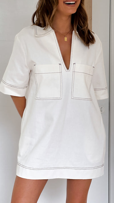 Load image into Gallery viewer, Tara Mini Dress - White

