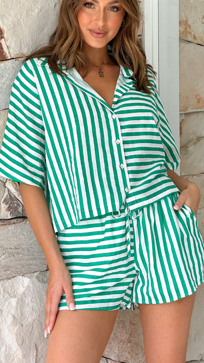 Load image into Gallery viewer, Neve Shirt - Green Stripe
