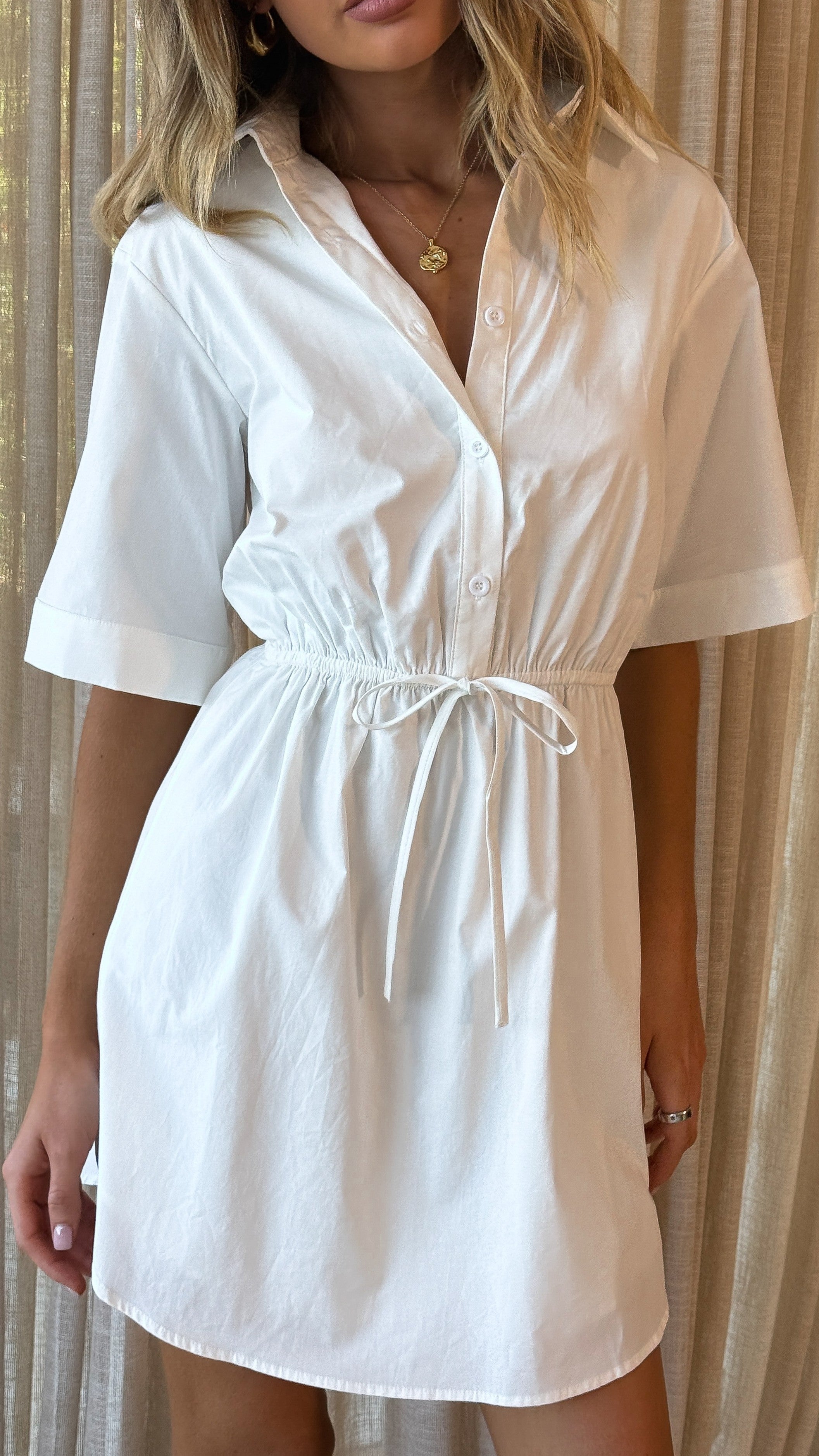 Elishia Mini Dress - White - Billy J