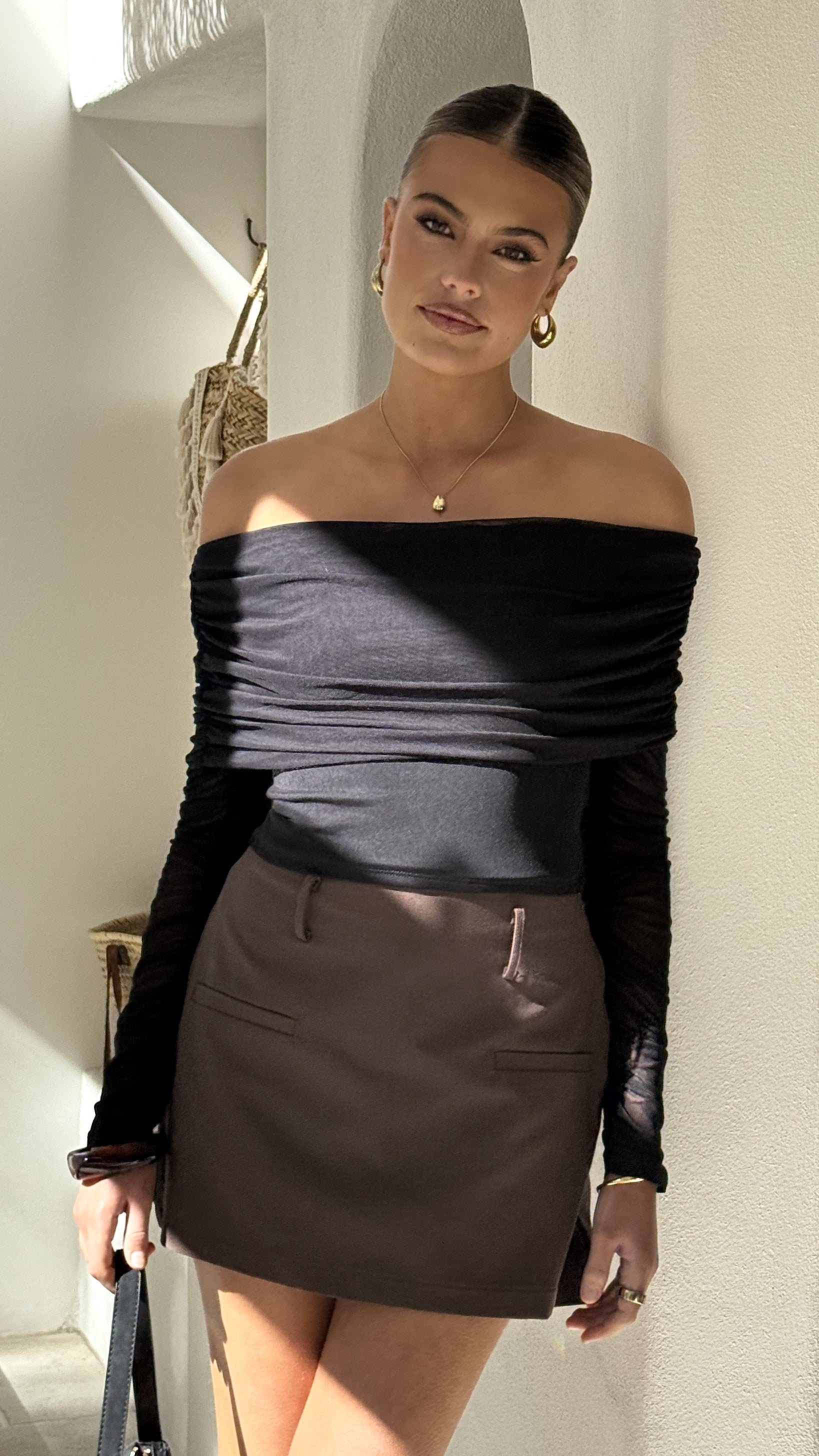 Isadora Off Shoulder Top - Black - Billy J