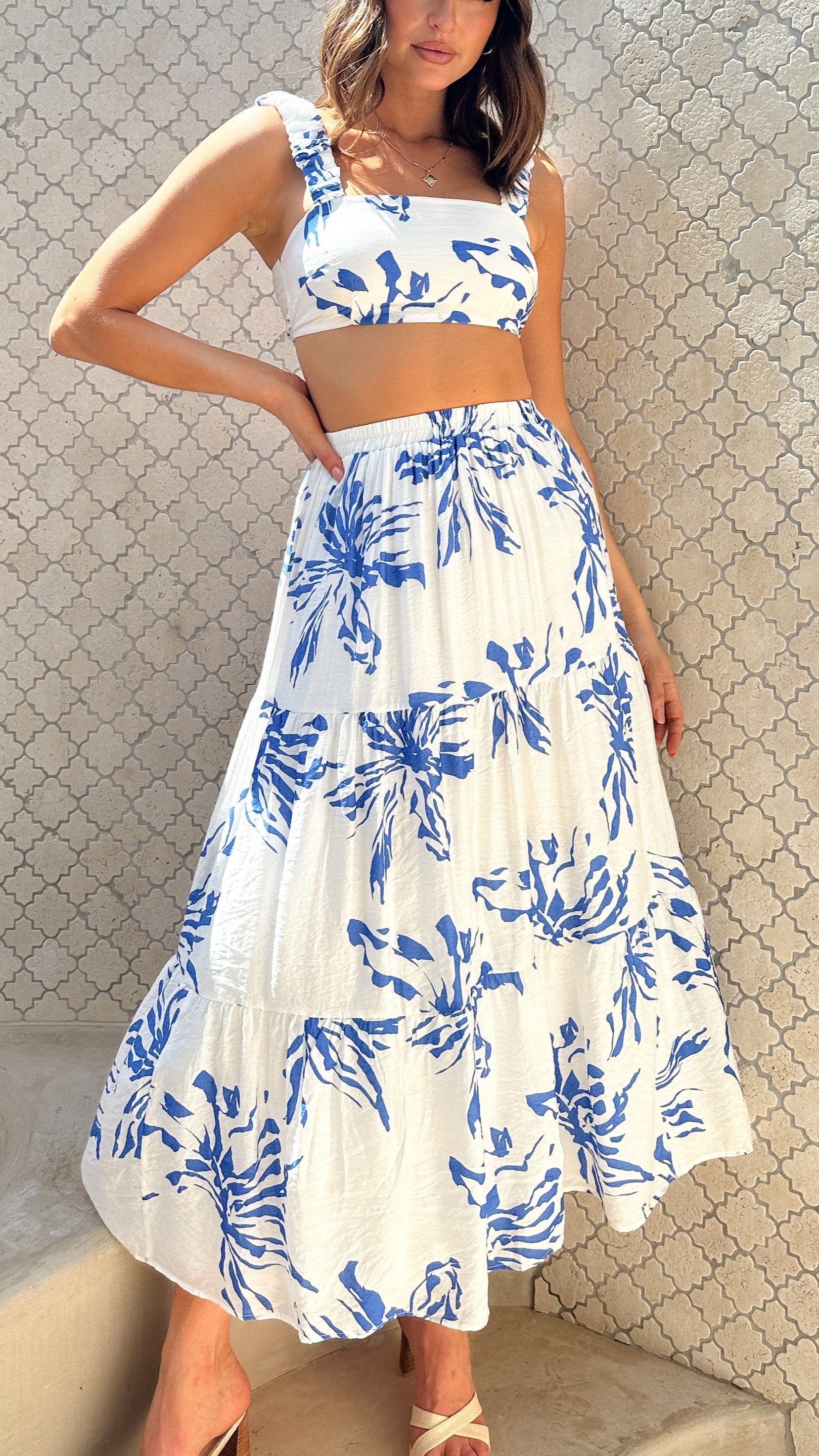 Adaya Maxi Skirt - Blue Summer