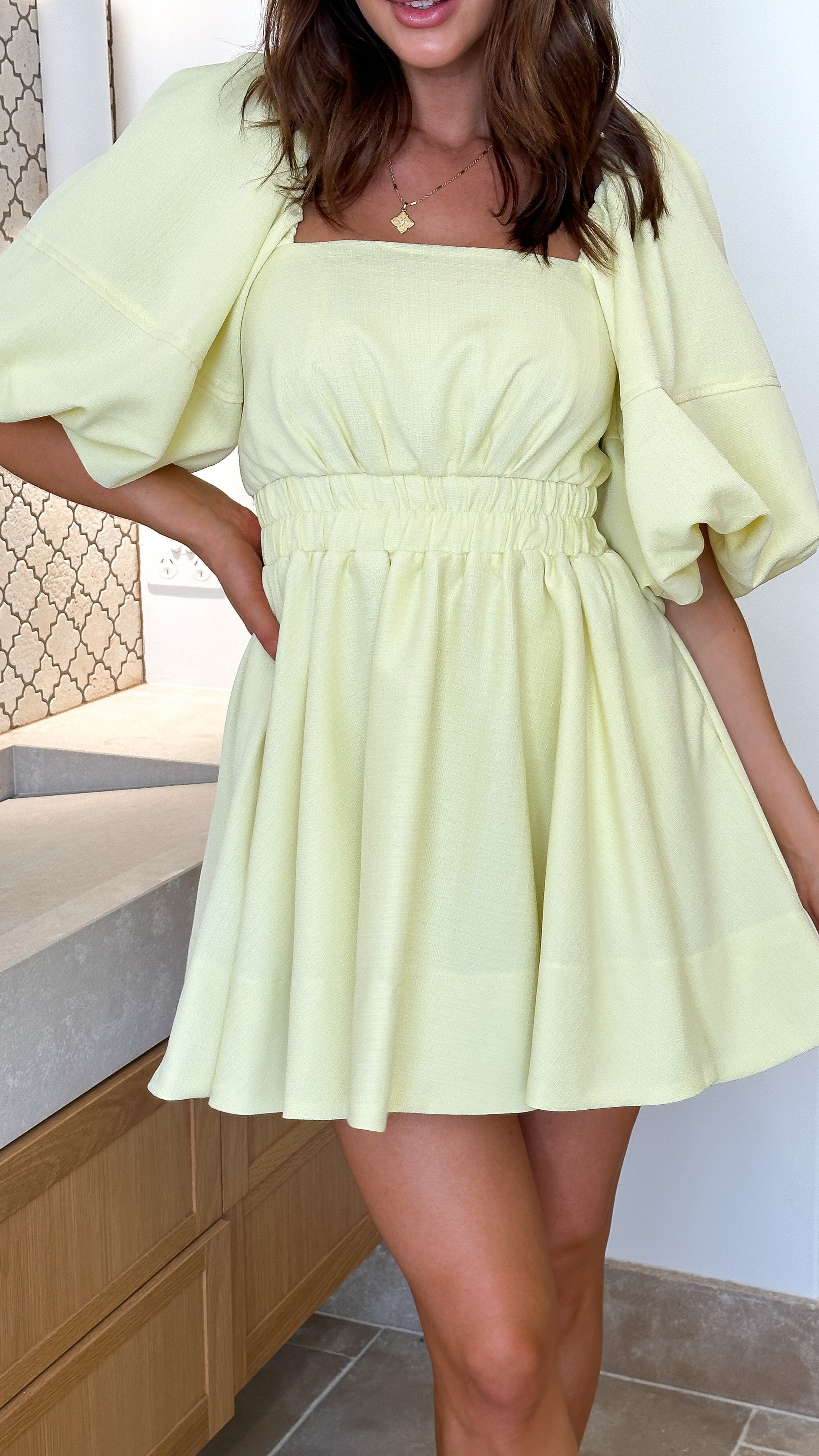 Amayah Mini Dress - Yellow - Billy J