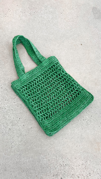 Load image into Gallery viewer, Keely Flat Crochet Tote - Green
