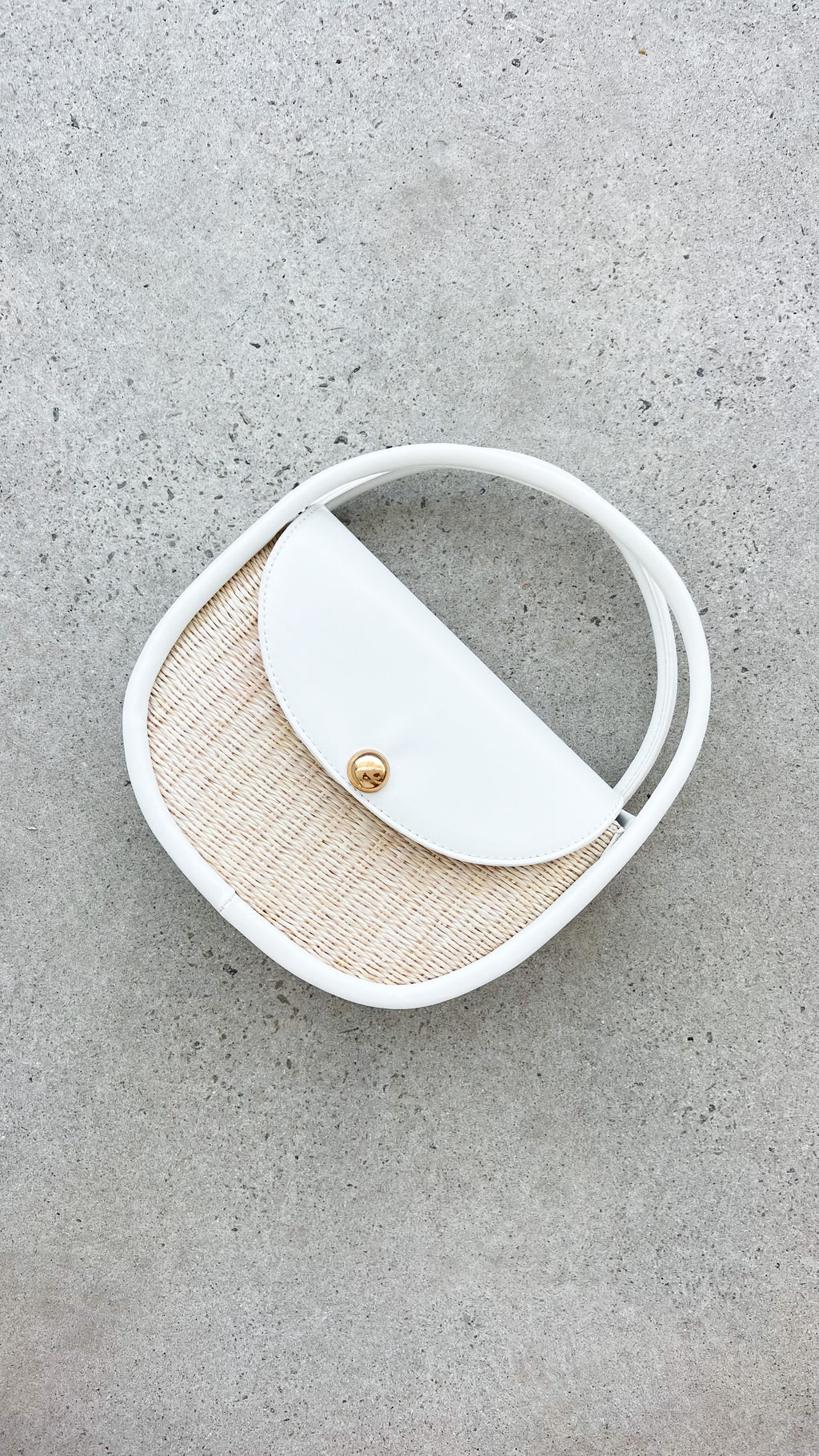 Violetta Woven Circular Mini Bag - Cream