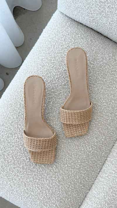 Load image into Gallery viewer, Olga Heel - Natural Raffia - Billy J
