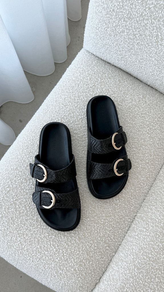 Wilmer Slide - Black Raffia - Billy J