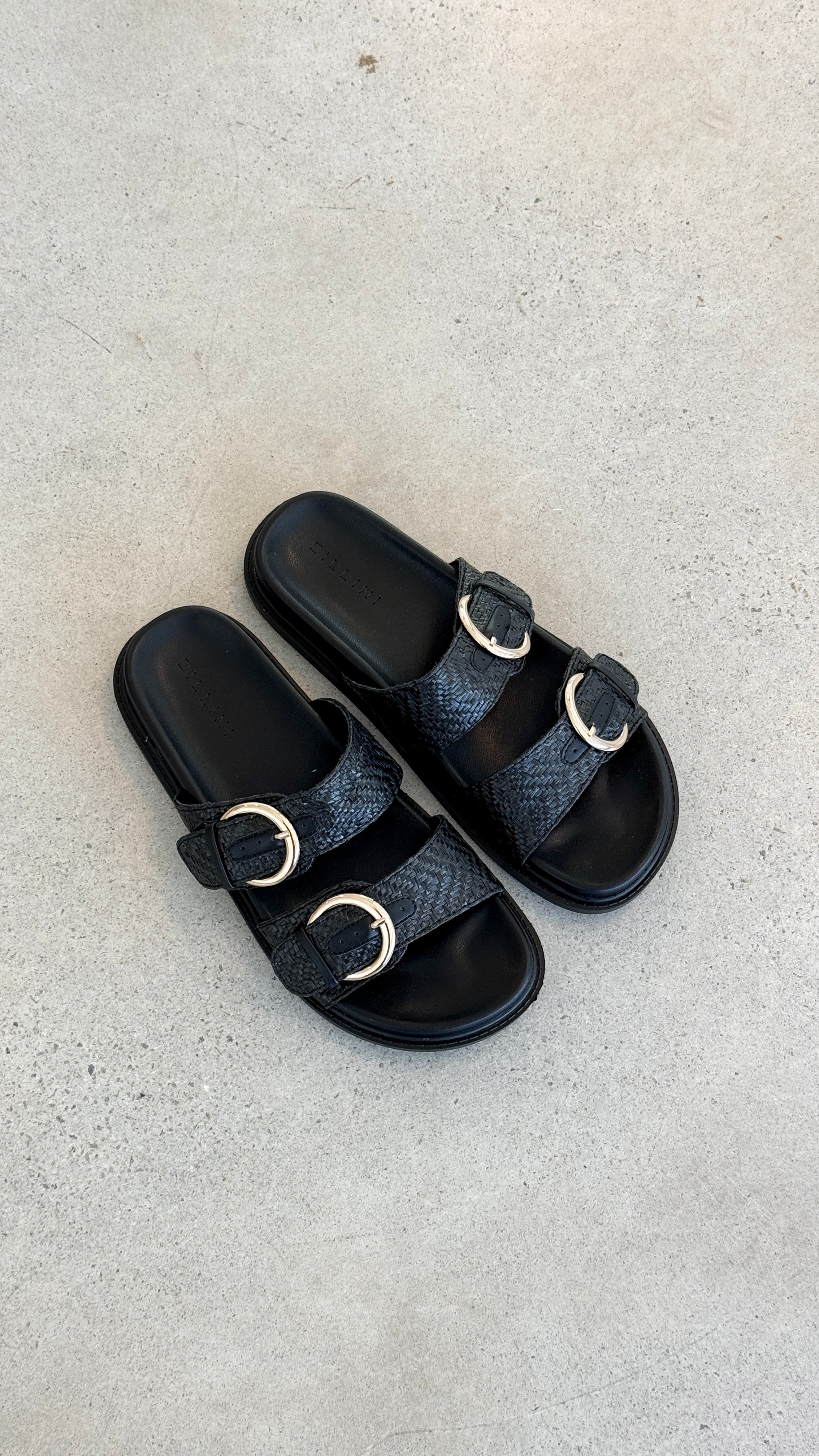 Wilmer Slide - Black Raffia - Billy J