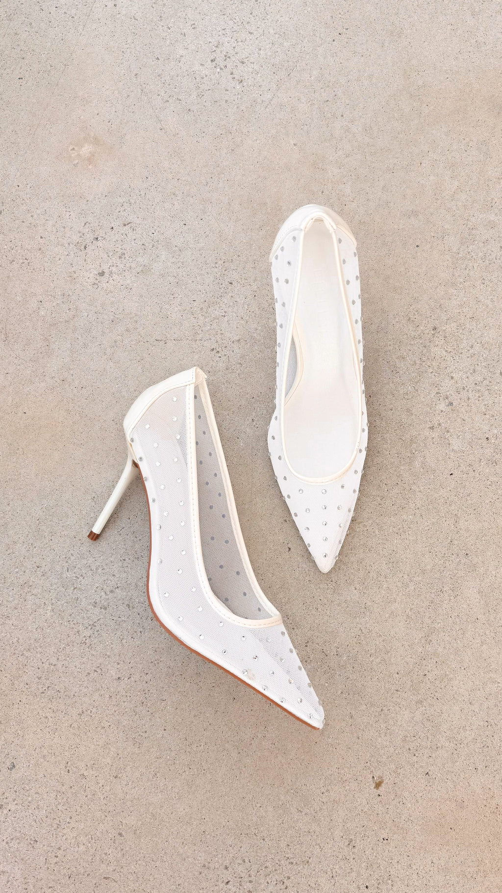 Lee Heels - White Mesh Diamante - Billy J