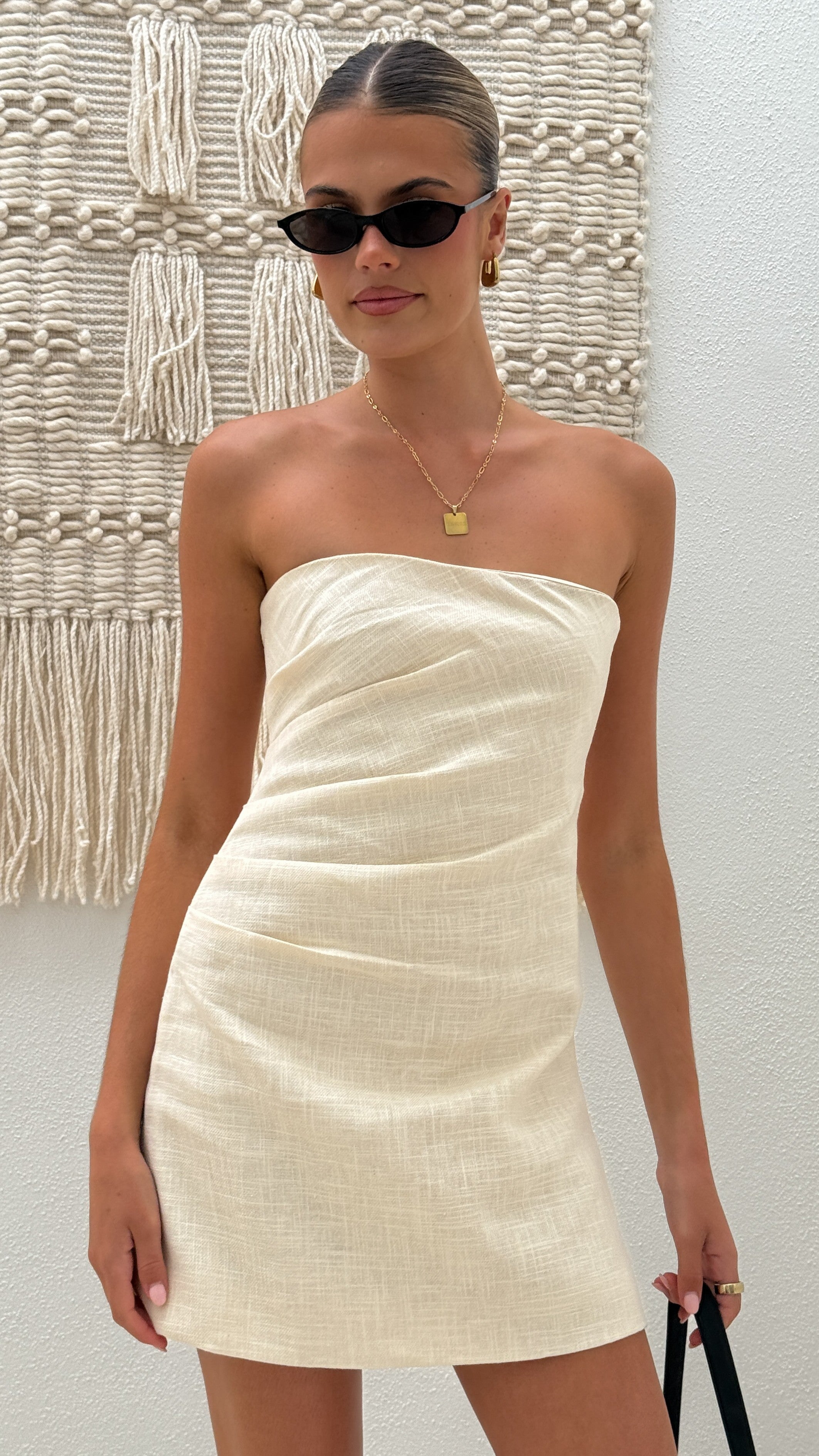 Dana Strapless Mini Dress - Cream - Billy J