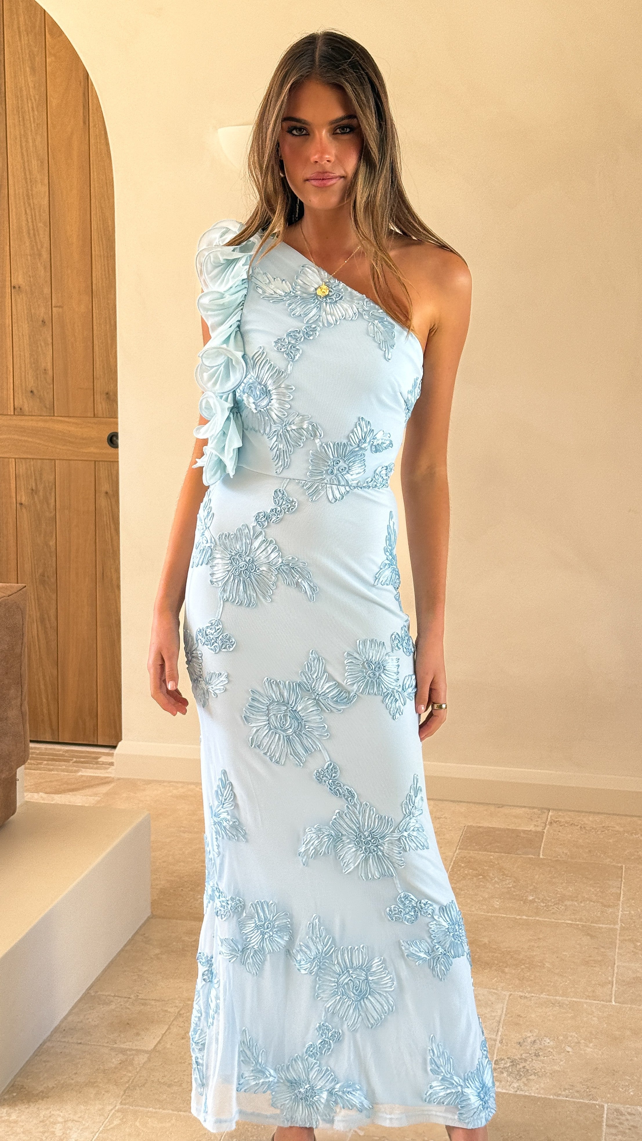 Darlee Maxi Dress - Baby Blue Floral - Billy J