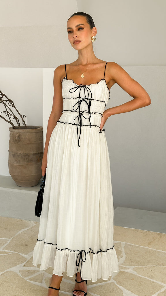 Halo Maxi Dress - White / Black - Billy J