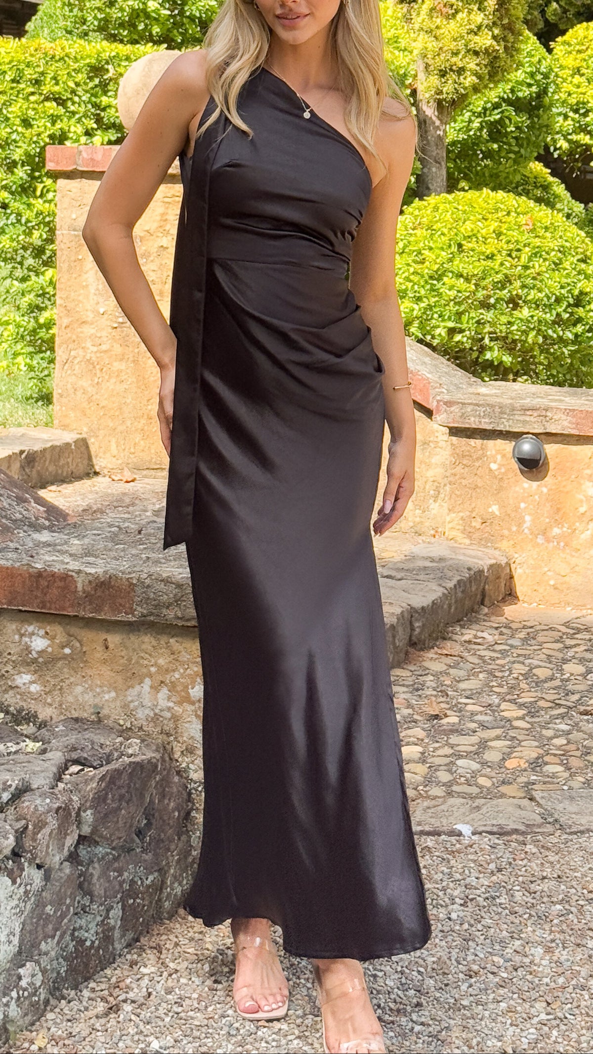 fitted lace wedding dress Halle One Shoulder Maxi Dress - Black - Buy Women's Maxi Dresses