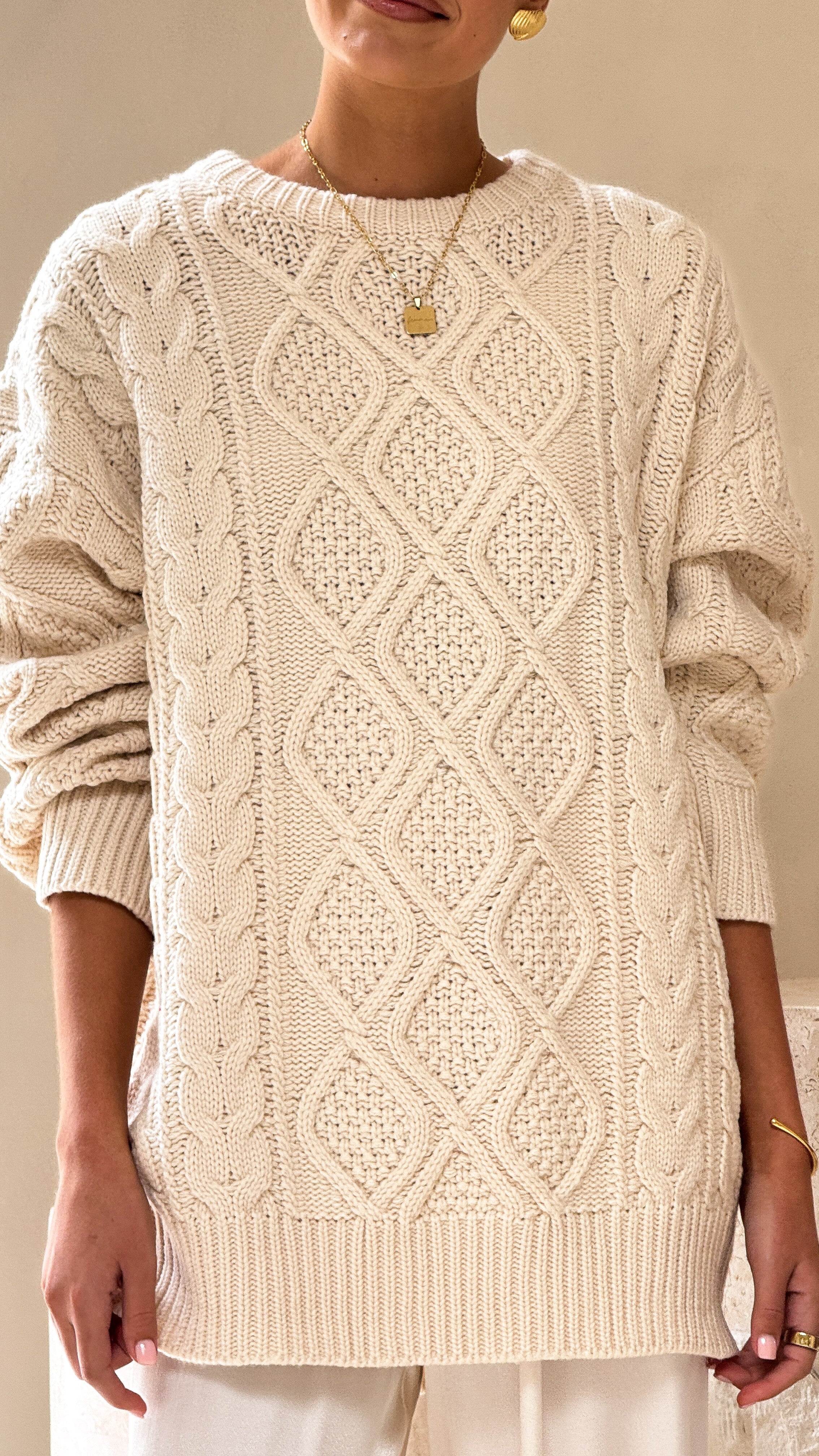 Luna Knit Sweater - Cream - Billy J