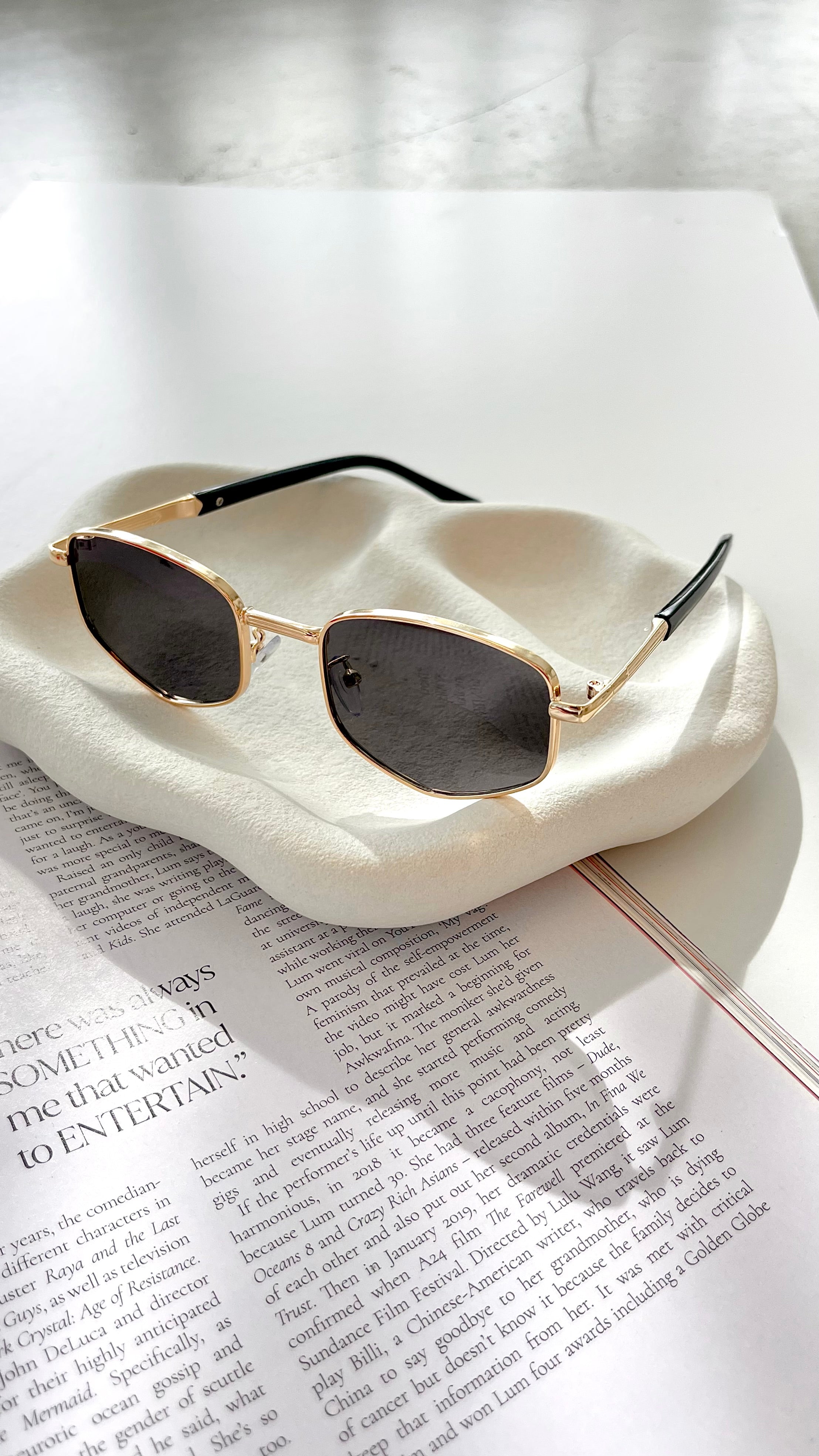 Black and gold retro sunglasses on sale