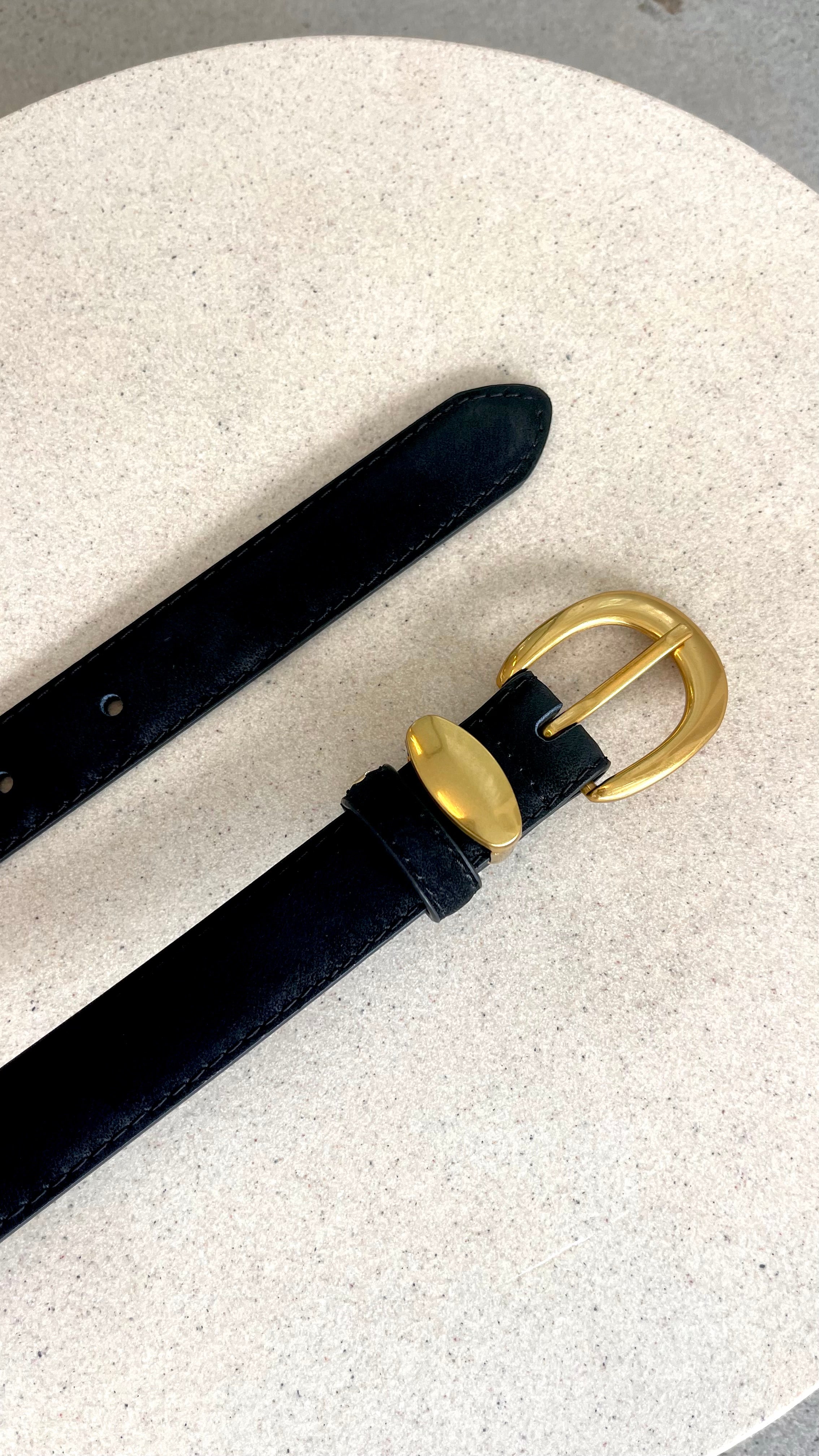 Maya Faux Leather Belt - Black - Billy J