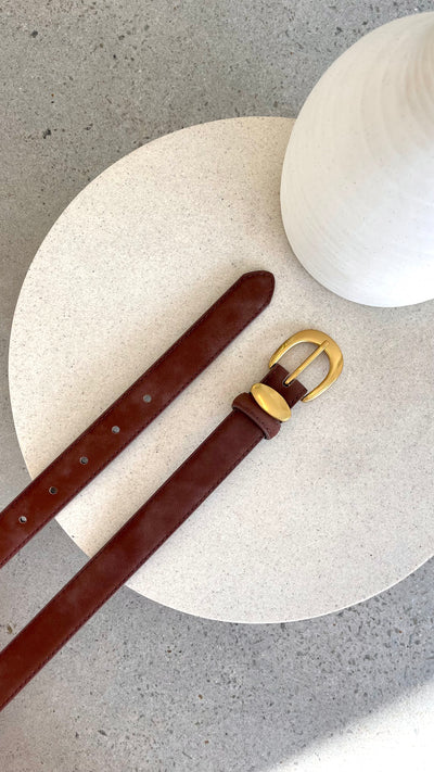 Load image into Gallery viewer, Maya Leather Belt - Brown - Billy J
