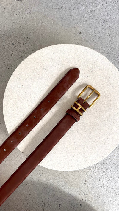 Load image into Gallery viewer, Lara Leather Belt - Brown - Billy J
