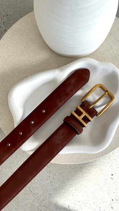 Load image into Gallery viewer, Lara Leather Belt - Brown - Billy J
