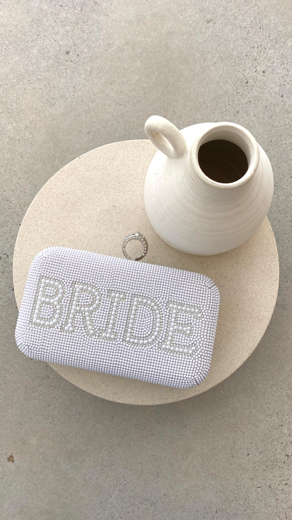Bride To Be Sequin Clutch - White/Silver - Billy J