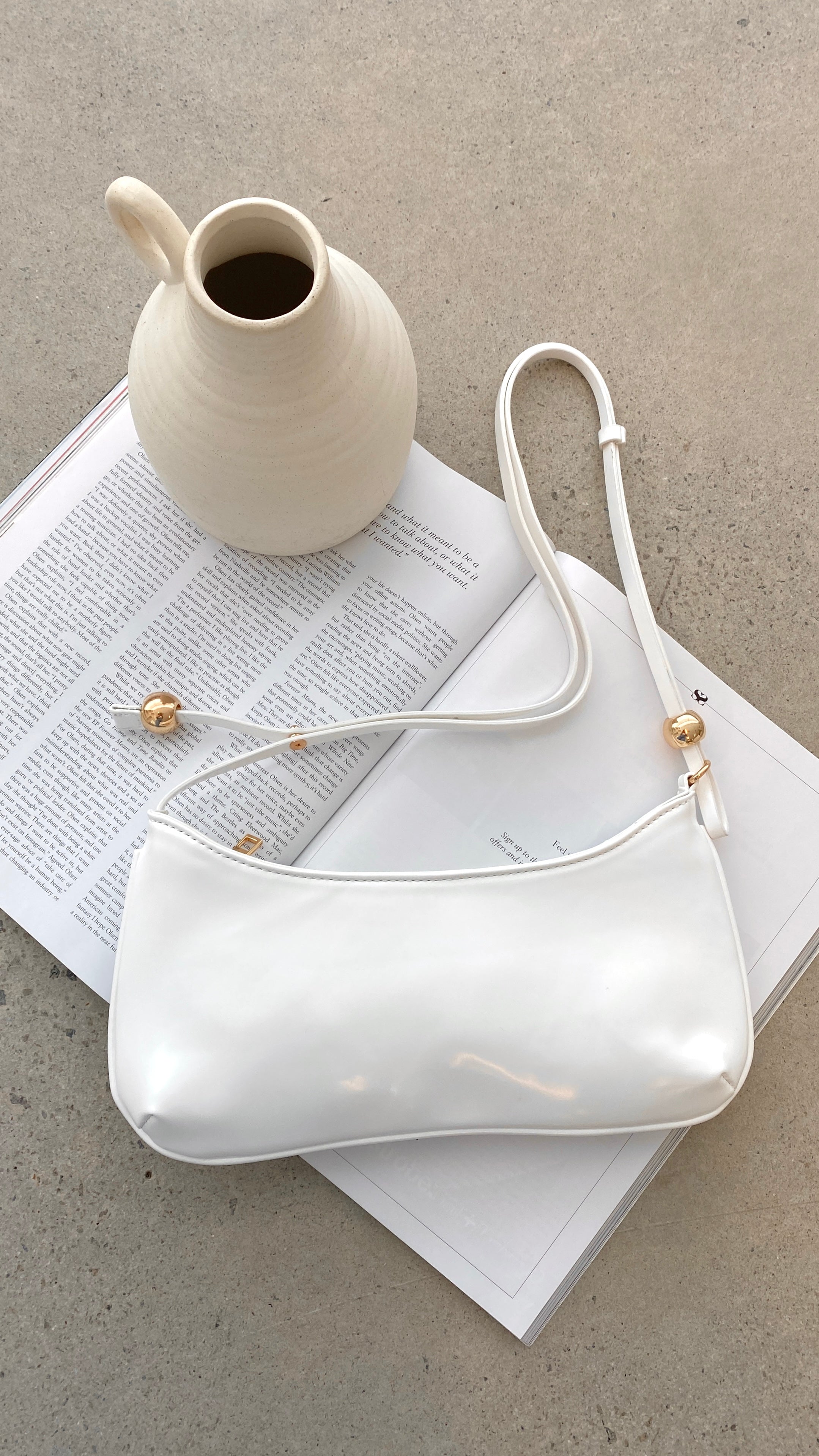 Rosabelle Shoulder Bag - White Shine - Billy J