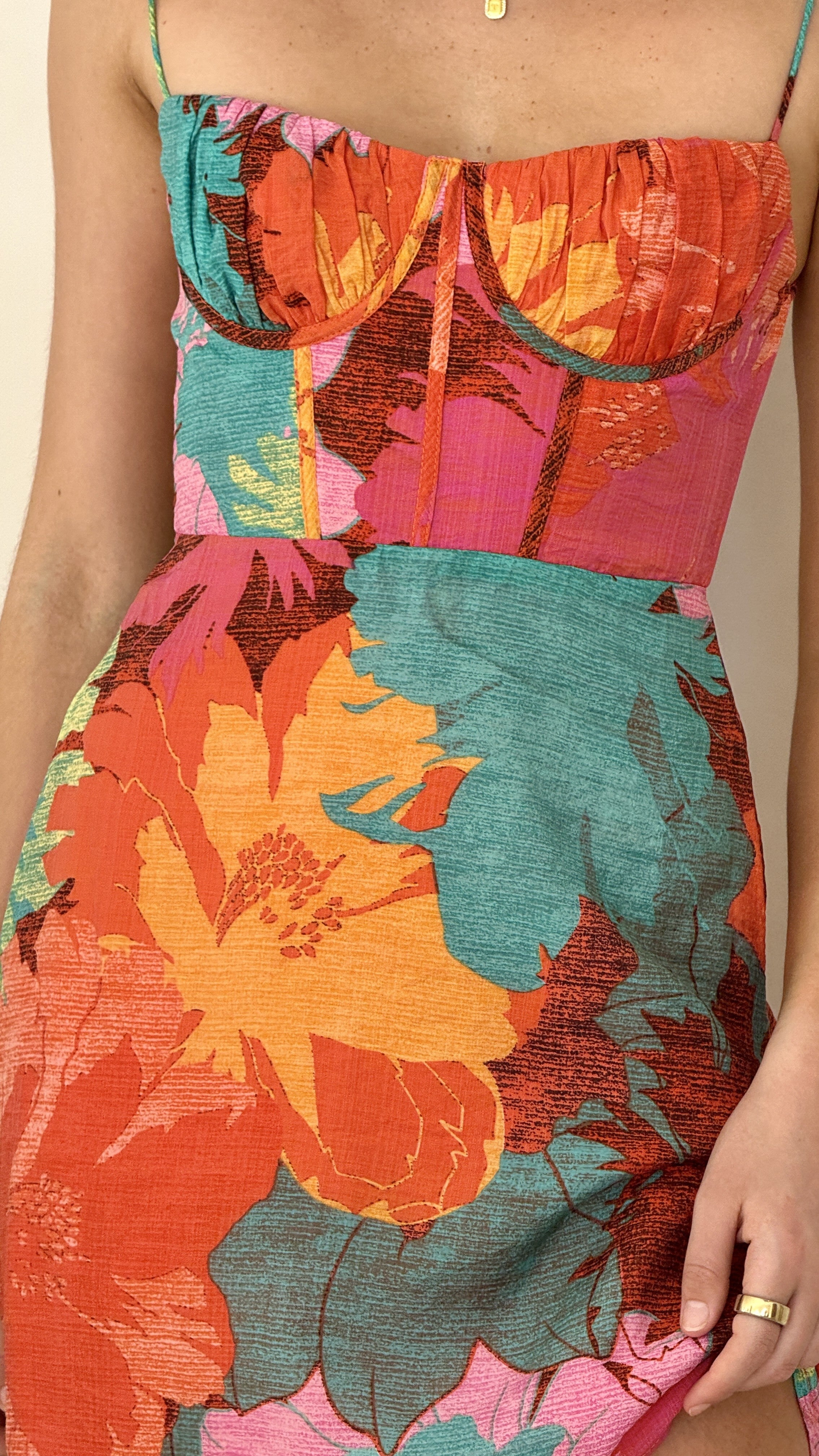 Rahima Maxi Dress - Orange Floral - Billy J