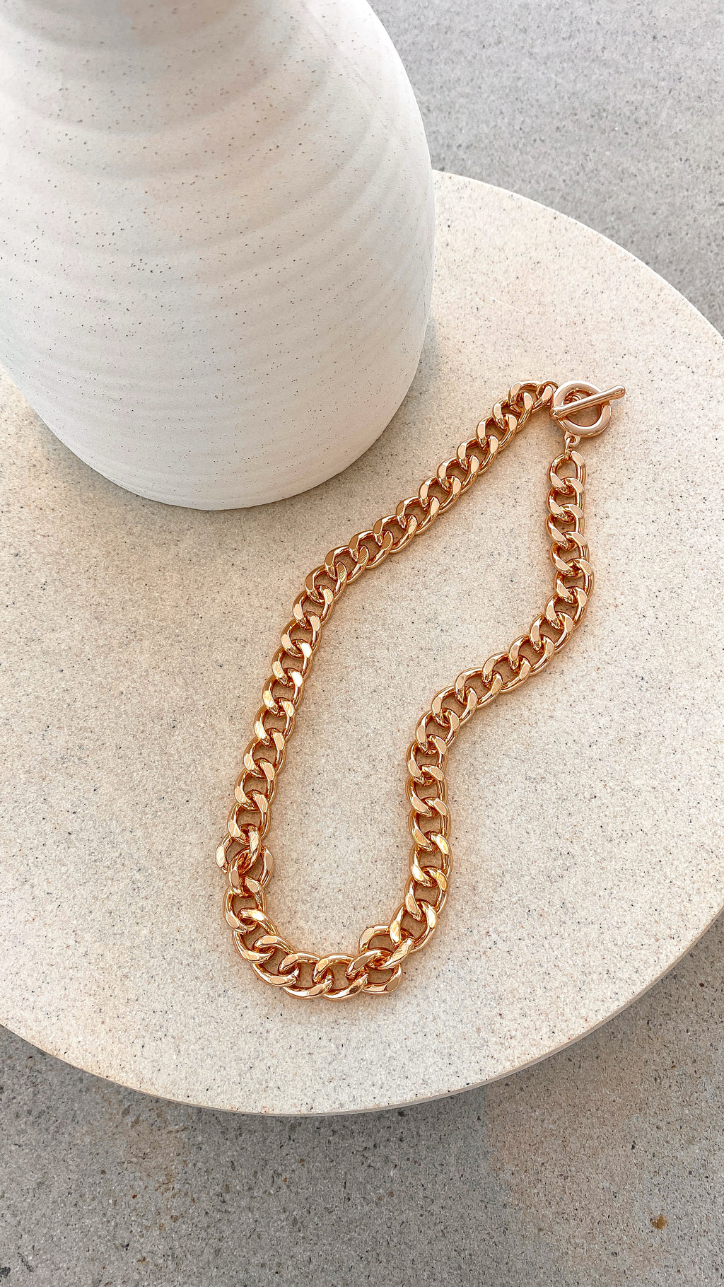 Chunky Fob Chain Necklace - Gold - Billy J