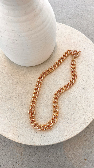 Load image into Gallery viewer, Chunky Fob Chain Necklace - Gold
