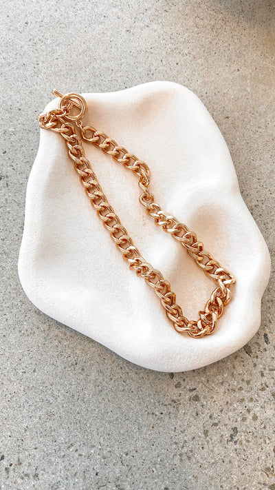 Load image into Gallery viewer, Chunky Fob Chain Necklace - Gold
