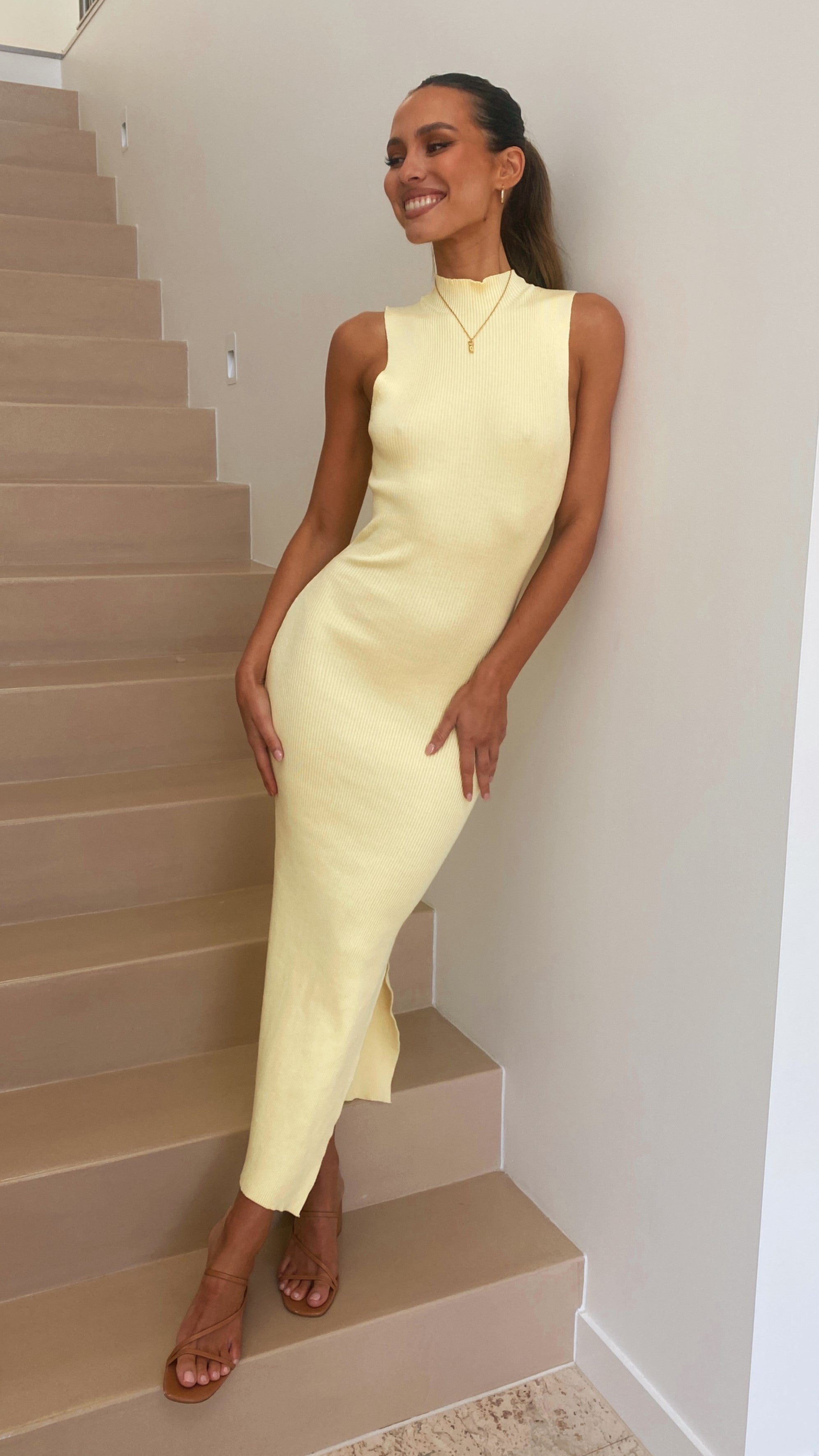 Mae Knit Dress - Yellow
