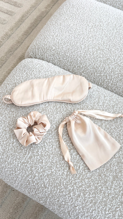 Load image into Gallery viewer, Harper Eye Mask &amp; Scrunchie - Champagne
