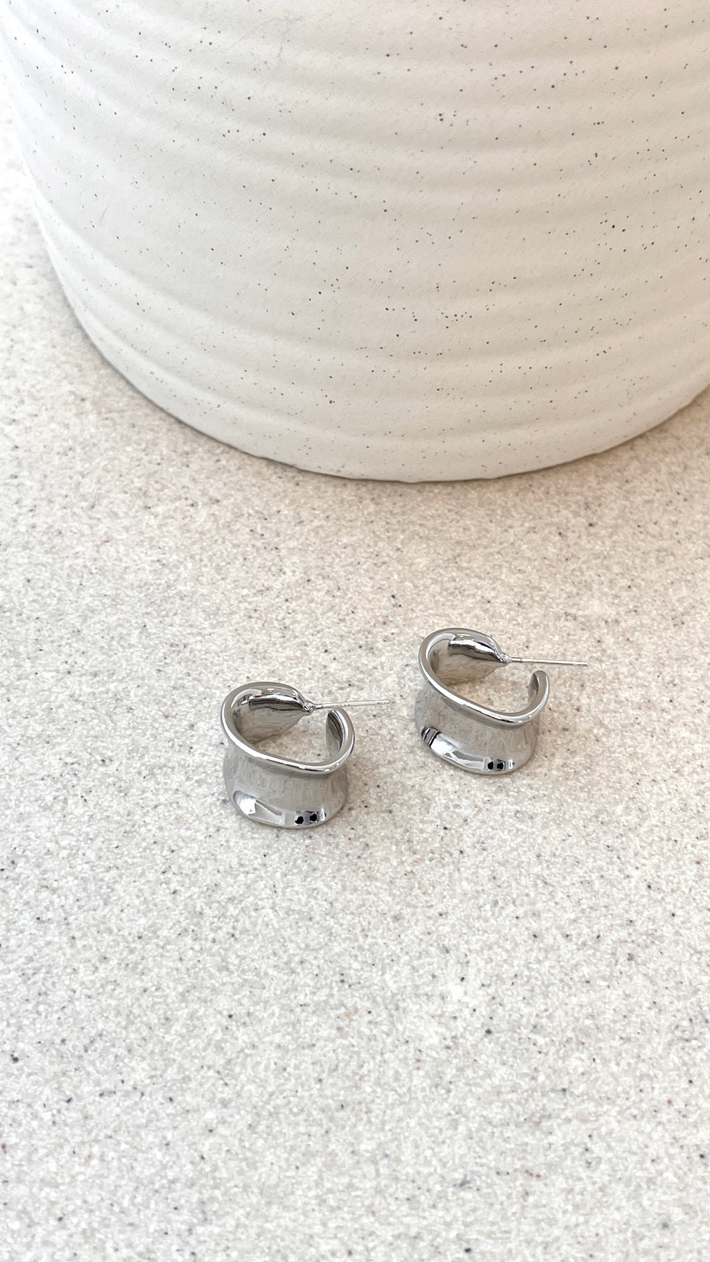 Erin Hoop Earrings - Silver