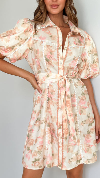 Load image into Gallery viewer, Mason Mini Dress - Blossom Print - Billy J
