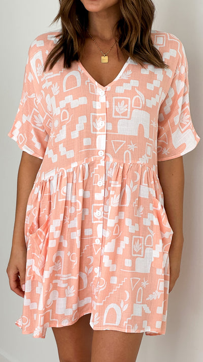 Load image into Gallery viewer, Haley Mini Dress - Morocco Print
