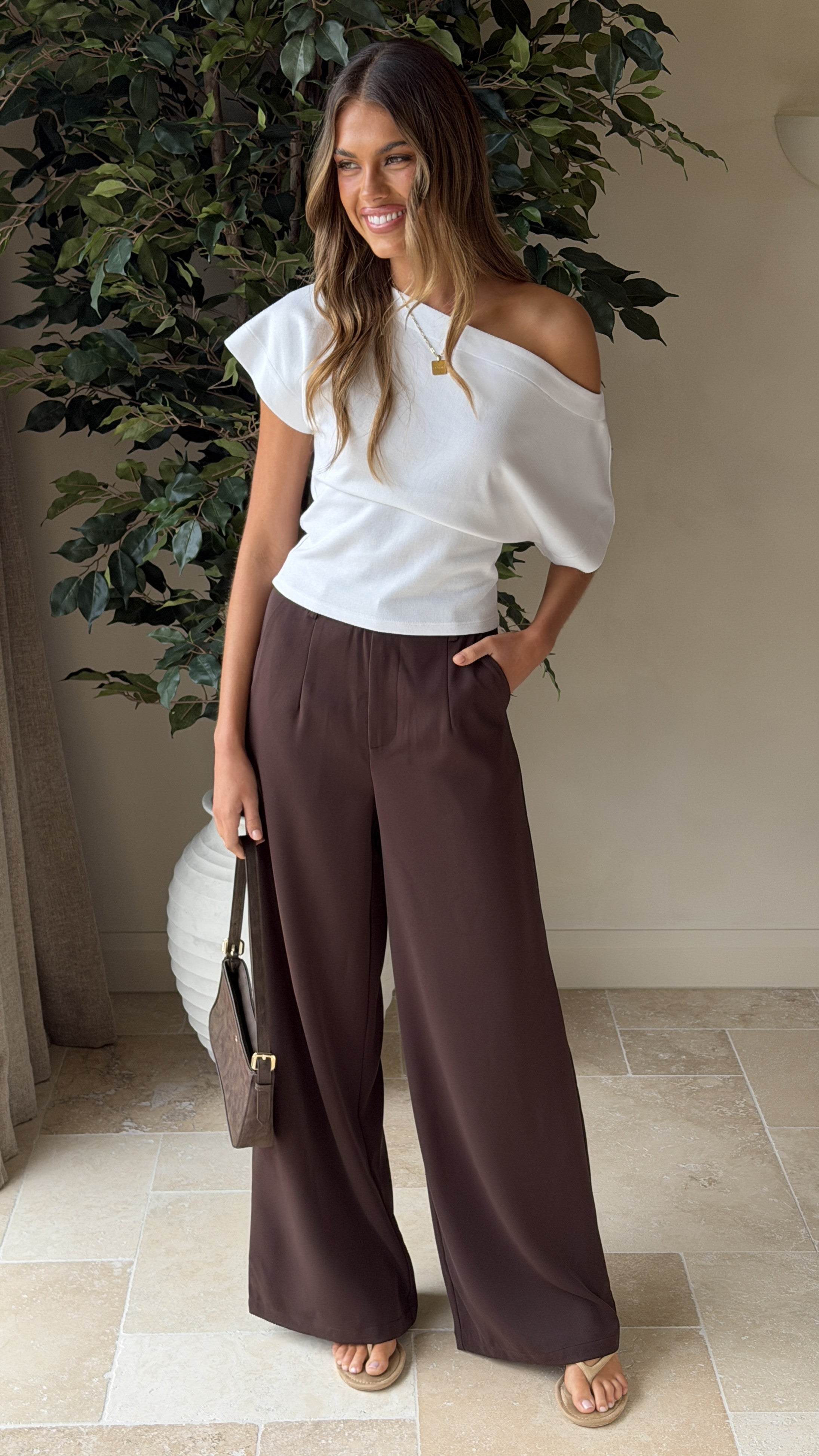 Maeva Tailored Pants - Brown - Billy J