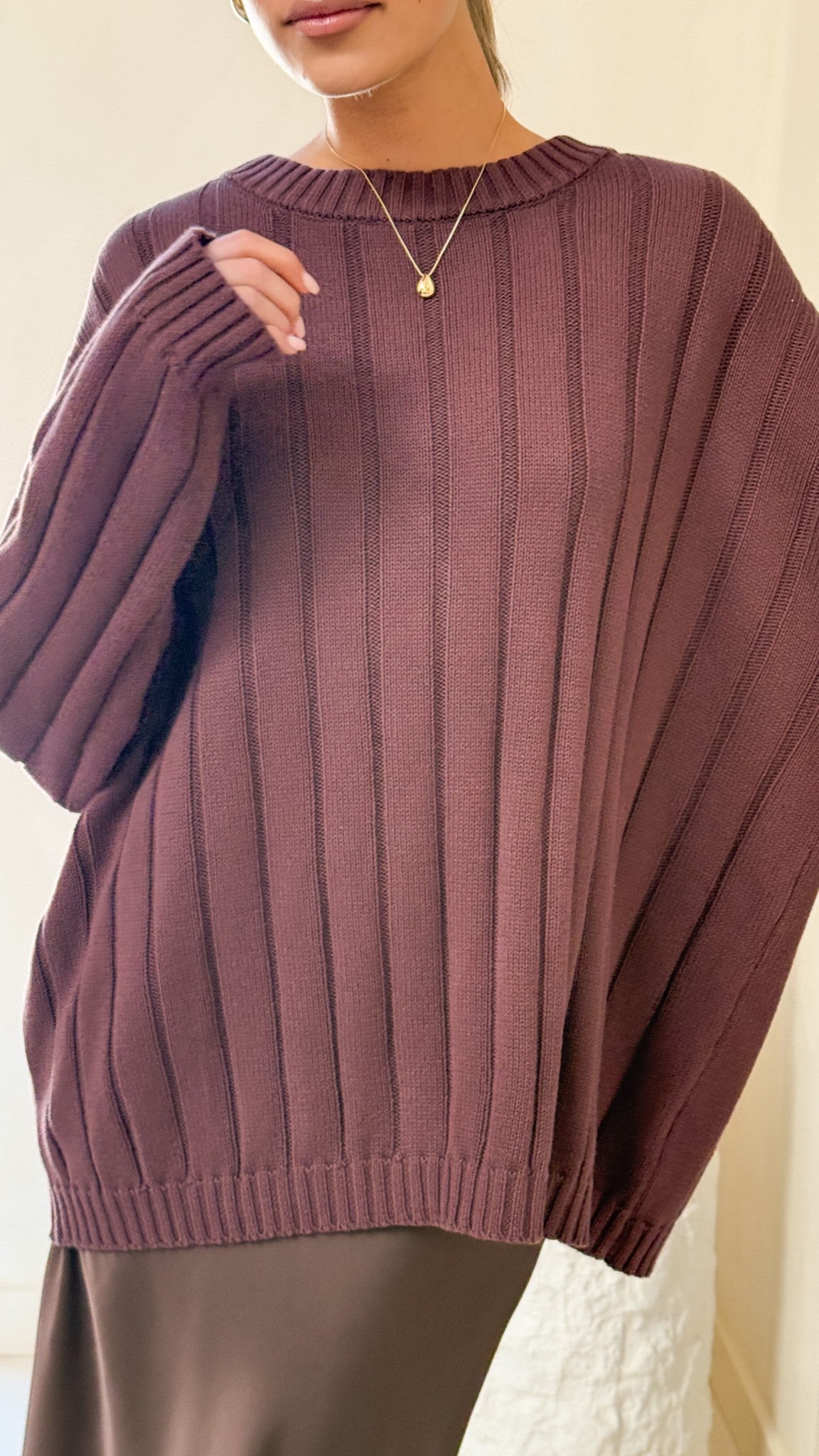 Naiva Oversized Knit - Brown - Billy J