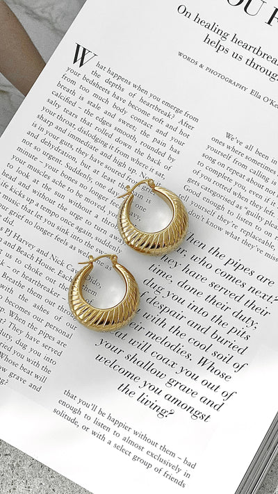 Load image into Gallery viewer, Lauren Coil Gold Plated Earrings - Gold - Billy J
