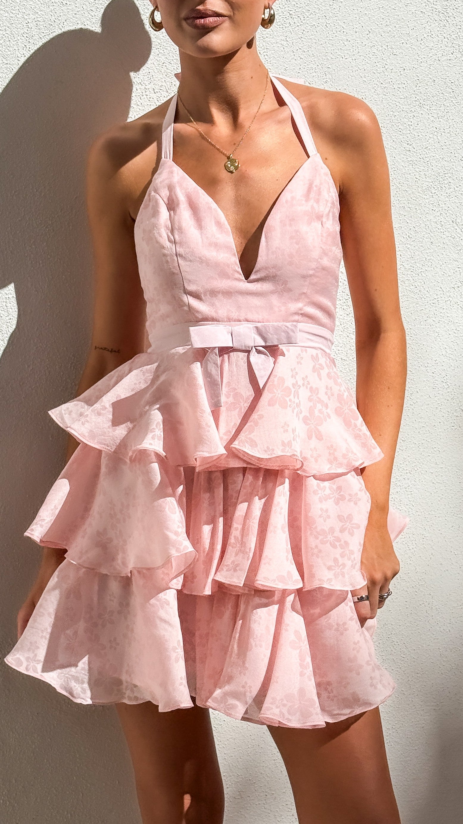 Riana Mini Dress - Blush - Billy J