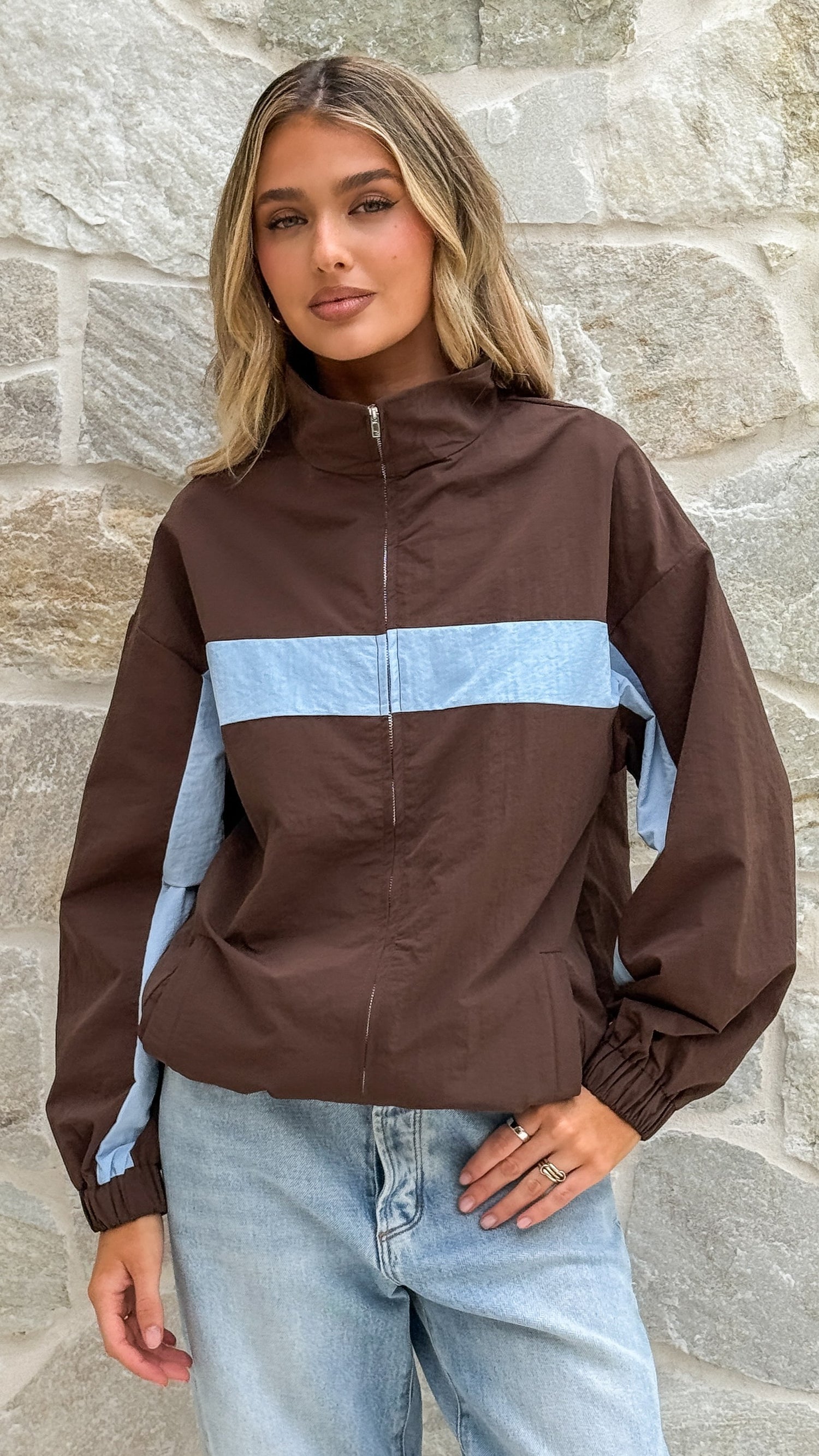 Ariella Jacket - Choc/Blue - Billy J
