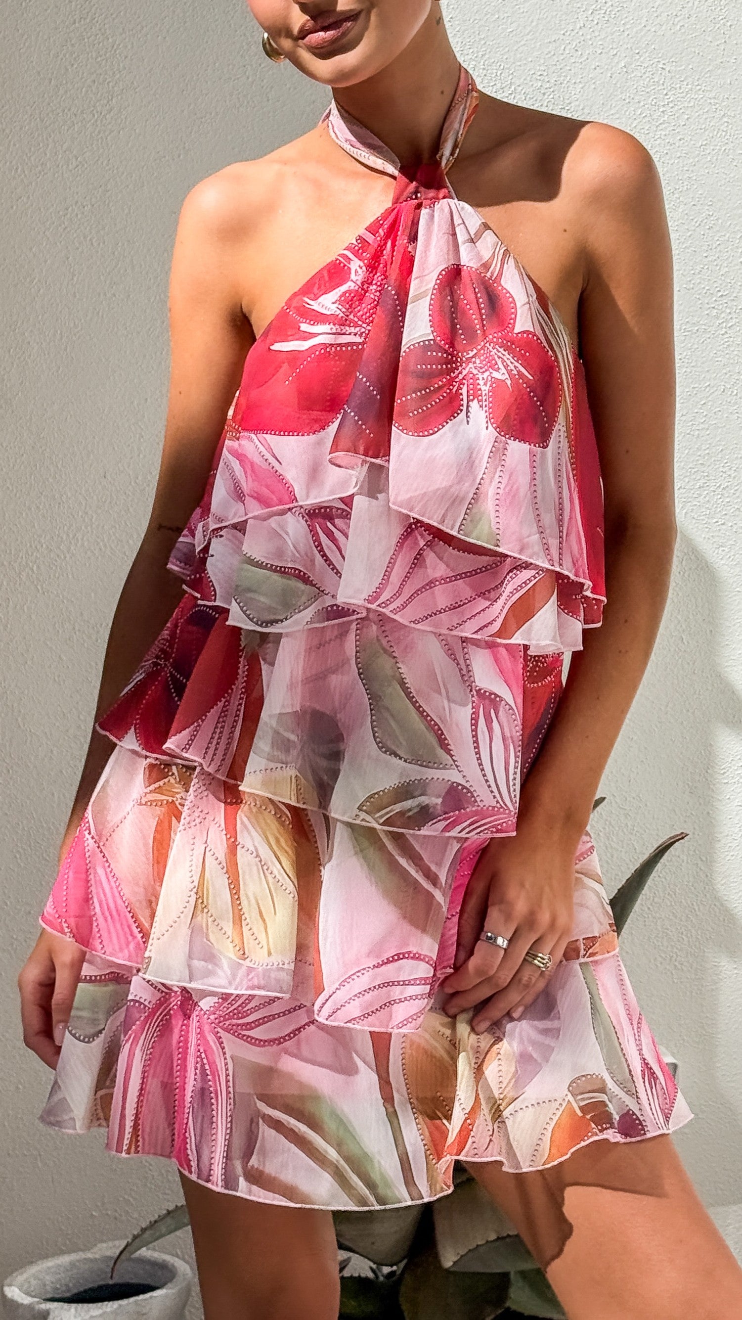Gabby Mini Dress - Fuchsia Floral - Billy J