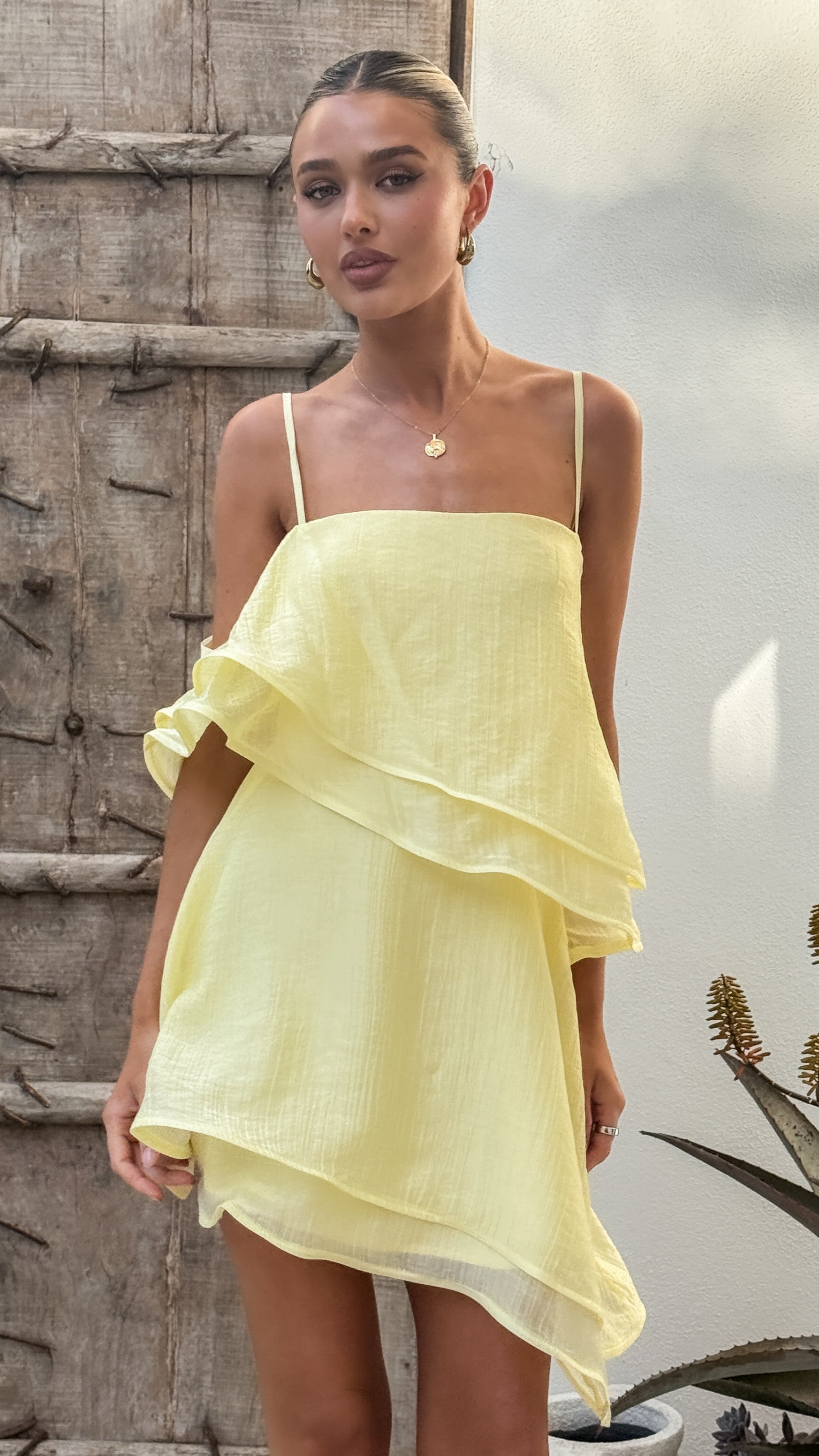 Elain Mini Dress - Yellow - Billy J