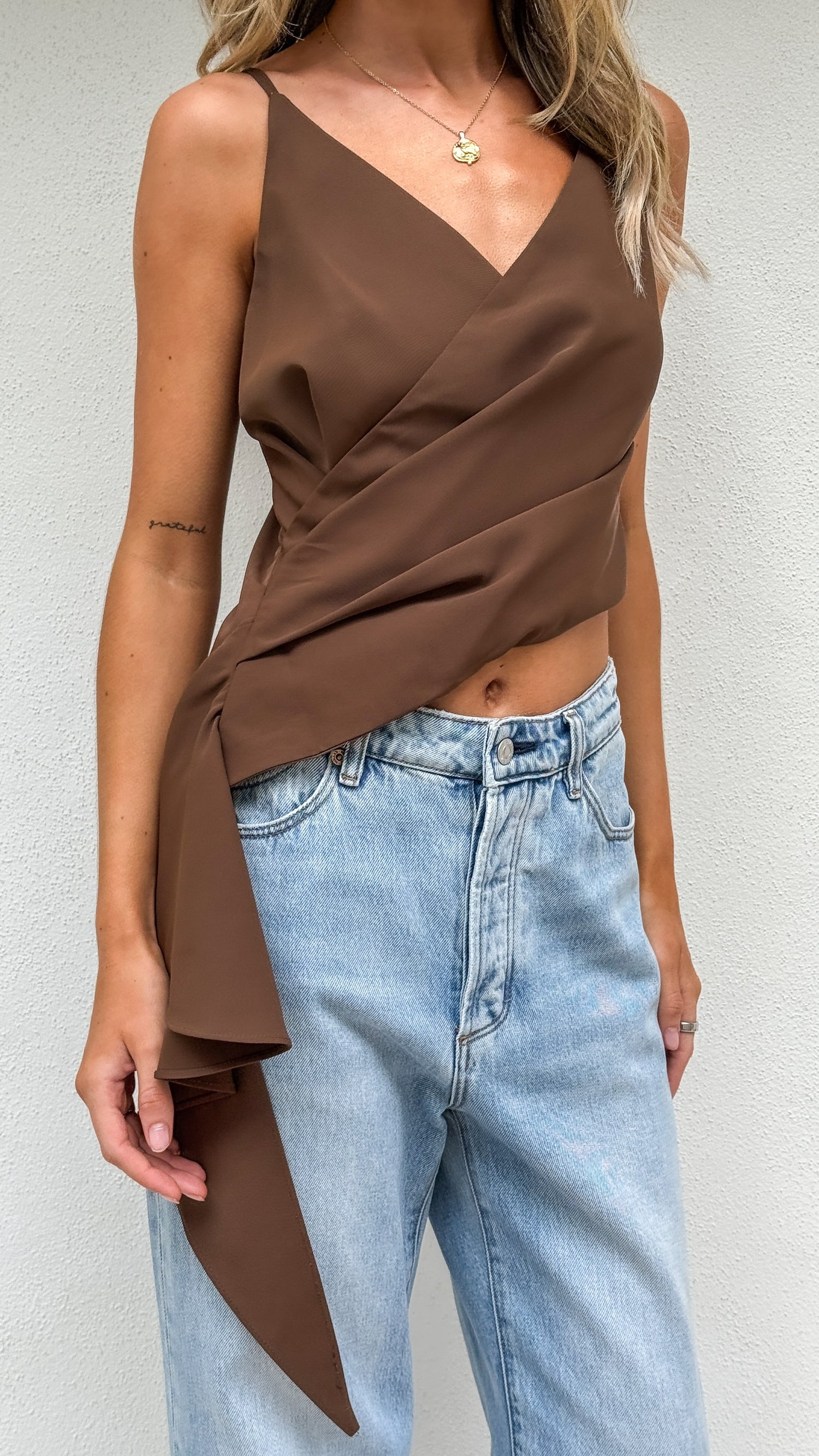 Delilah Asymmetric Top - Chocolate - Billy J
