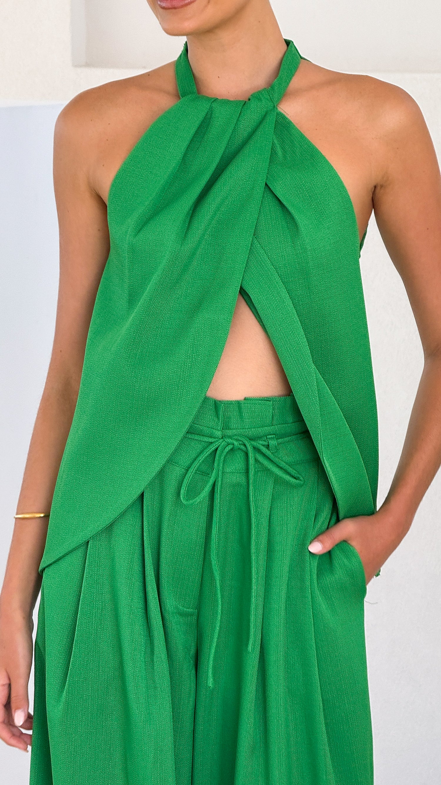 Melinda Halter Top - Green - Billy J