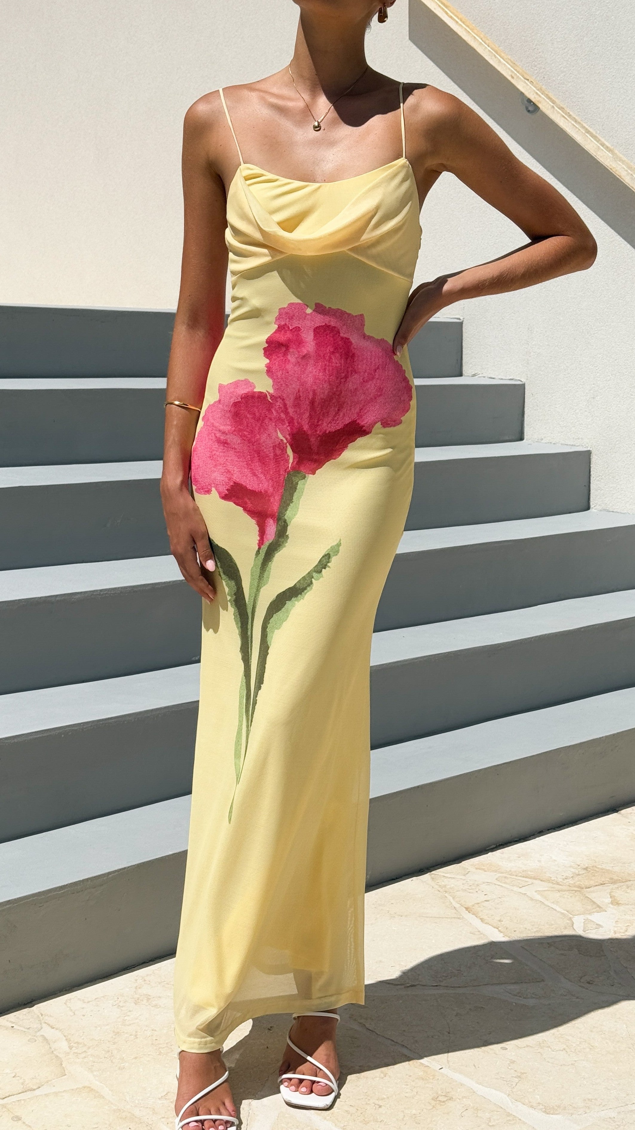 Kiaya Maxi Dress - Yellow/Blossom - Billy J