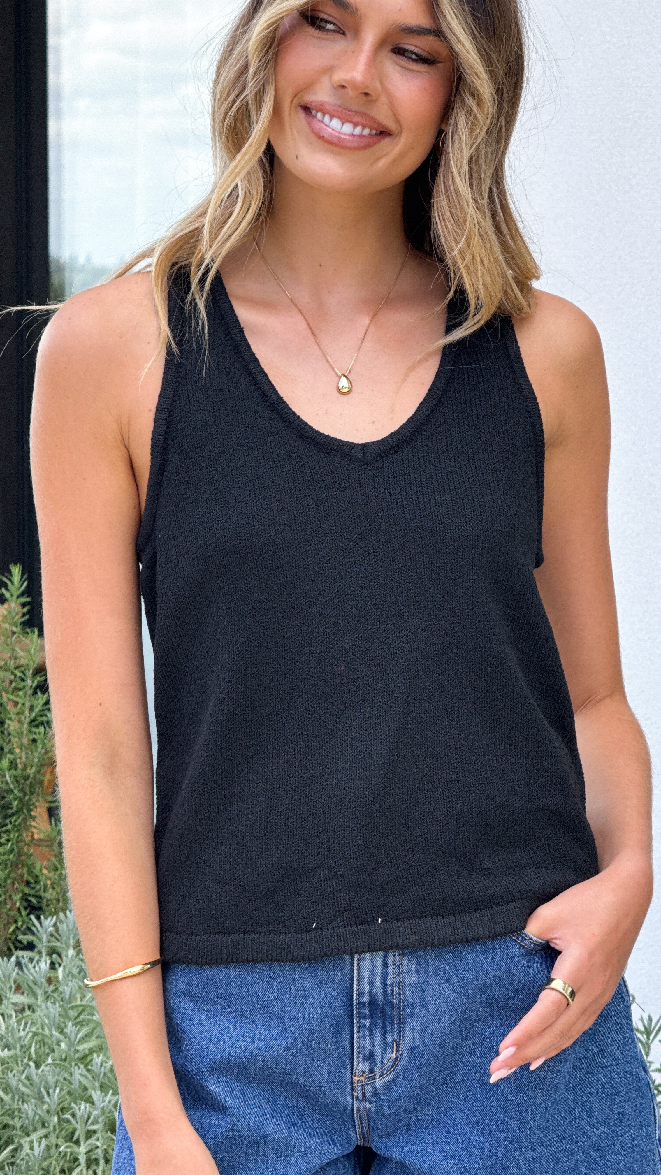 Kady Knit Top - Black - Billy J