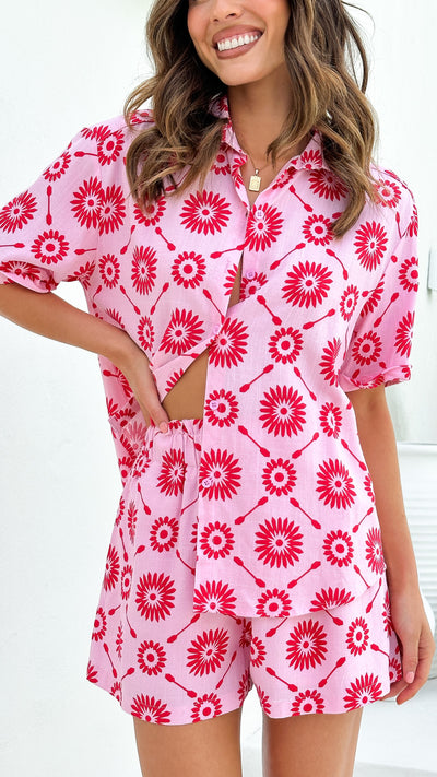 Load image into Gallery viewer, Radia Button Up Shirt - Naomi Print

