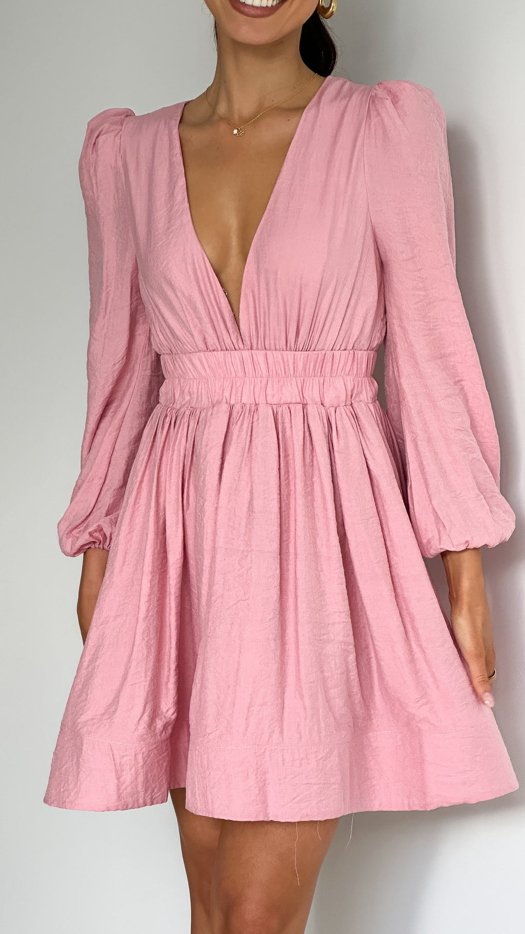 Charlotte Mini Dress - Soft Pink - Billy J