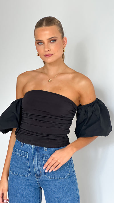 Load image into Gallery viewer, Florence Crop Top - Black - Billy J
