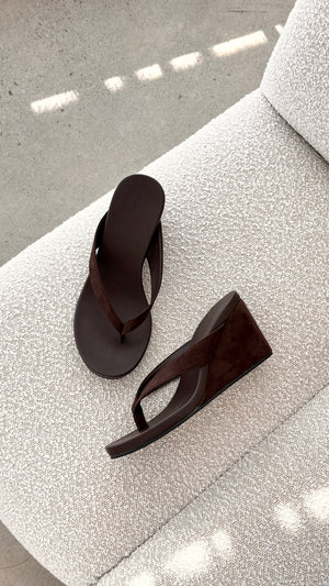 Ravyn Heel - Dark Cacao Suede