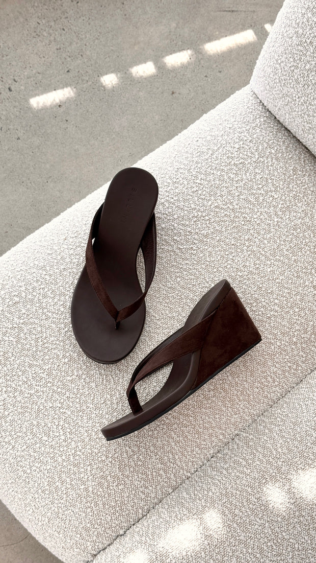 Ravyn Heel - Dark Cacao Suede - Billy J