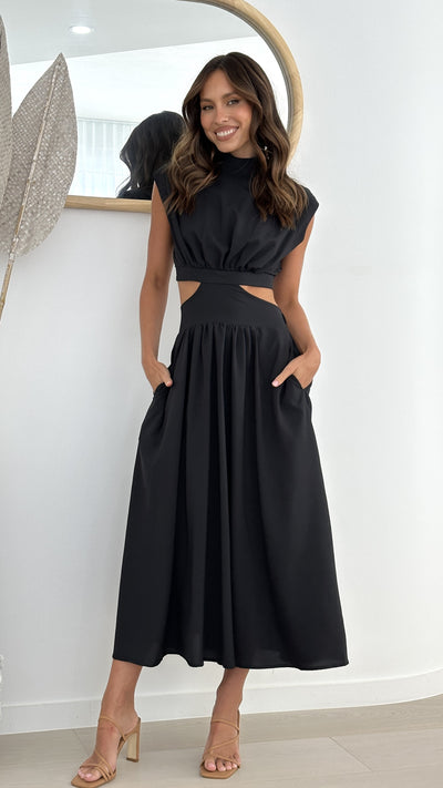 Load image into Gallery viewer, Maddison Midi Dress - Black

